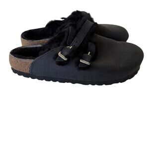 Birkenstock Black Shearling Lined Clogs